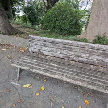 歴史のある公園のイス